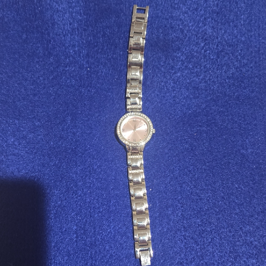 Geneva Silver Watch With Rose Dial